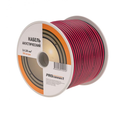 Кабель акустический 2х1,00 кв мм красно-черный (бухта 100 м)  01-6105-6  PROconnect