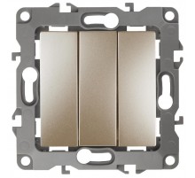Выключатель тройной 12-1107-04 10АХ-250В,  шампань  Б0014672  ЭРА
