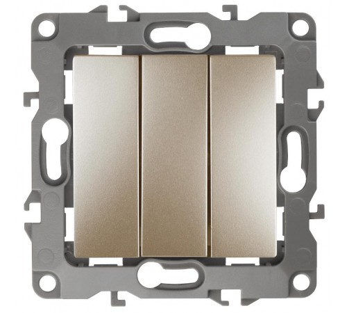 Выключатель тройной 12-1107-04 10АХ-250В,  шампань  Б0014672  ЭРА