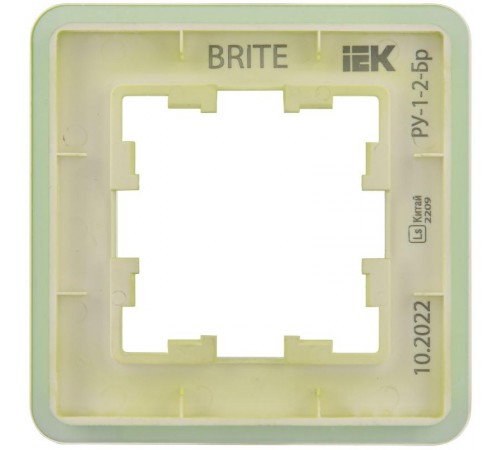 BRITE Рамка 1-ая РУ-1-2-Бр стекло эко грин RE  BR-M12-G-41-K06  IEK