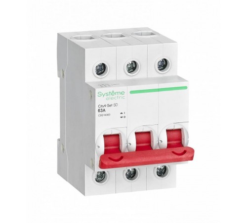 Выключатель нагрузки модульный 3П 63А City9  C9S16363  SE