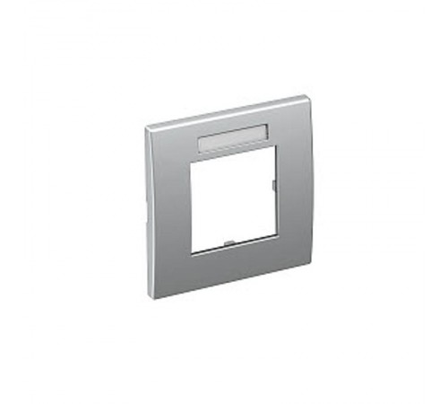 Рамка одинарная Modul45 (с полем д/маркировки.,горизонт.,84x84 мм,серебристый) (AR45-BF1 AL)  6119336  OBO Bettermann