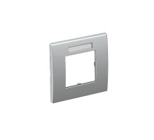 Рамка одинарная Modul45 (с полем д/маркировки.,горизонт.,84x84 мм,серебристый) (AR45-BF1 AL)  6119336  OBO Bettermann
