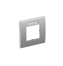 Рамка одинарная Modul45 (с полем д/маркировки.,горизонт.,84x84 мм,серебристый) (AR45-BF1 AL)  6119336  OBO Bettermann