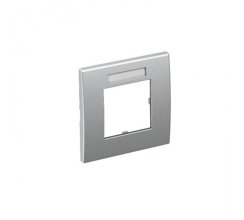 Рамка одинарная Modul45 (с полем д/маркировки.,горизонт.,84x84 мм,серебристый) (AR45-BF1 AL)  6119336  OBO Bettermann