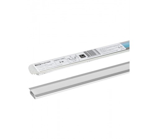 Алюминиевый профиль встраиваемый 2206 (2 м), матовый рассеиватель, 2 заглушки  SQ0331-0482  TDM