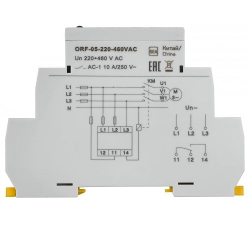 Реле фаз ORF 05. 3ф 220-460 В AC  ORF-05-220-460VAC  IEK