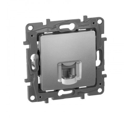 Etika Алюминий Розетка телефонная RJ11  672440  Legrand