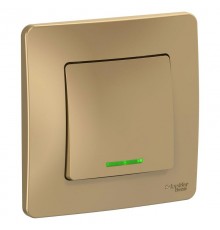 Blanca Титан С/У Выключатель 1-клавишный с подсветкой, 10А, 250B  BLNVS010114  SE