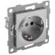 Ugra Розетка 1-ой с/з с з/ш, СУ , 16А, 250В, серебро  С11Р4-004  GUSI Electric