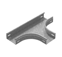 Т-отвод плавный универсальный к лотку 600х200, толщ. 1,0 мм, гор. цинк, 386862  ТТРП-600х200-1,0-R100-ГЦ   Ostec