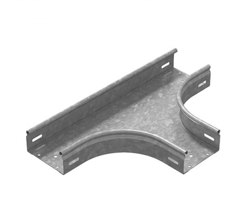 Т-отвод плавный универсальный к лотку 600х50, толщ. 1,0 мм, гор. цинк, 386865  ТТРП-600х50-1,0-R100-ГЦ   Ostec