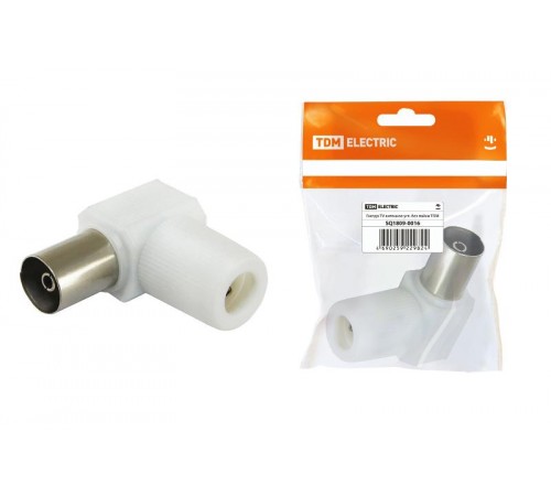Гнездо TV антенное угл. белое без пайки, инд. упаковка   SQ1809-0016  TDM