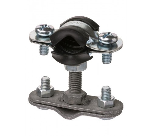 Держатель хомут с резиновым уплотнением 60-65 мм, для прута 6-10 мм, стальной зажим, термодиф.   SQ2402-3205  TDM