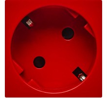 Розетка с заземлением, винтовые зажимы - со шторками 16А 250В - 45°- 2 модуля - красный  4525052  Daccord