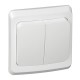 Этюд Белый С/У Выключатель 2-клавишный с подсветкой  BC10-006B  SE