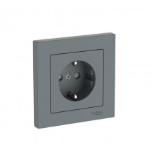 AtlasDesign Грифель Розетка с заземлением со шторками, 16А, (в сборе с рамкой), быстрозажимные клеммы  ATN000744S  SE
