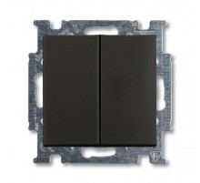 ABB Basic 55 Шато (чёрный) Выключатель 2-х клавишный  1012-0-2177   2CKA001012A2177  ABB