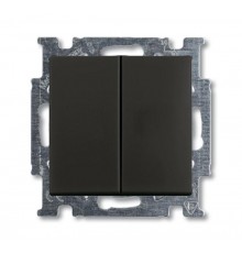 ABB Basic 55 Шато (чёрный) Выключатель 2-х клавишный  1012-0-2177   2CKA001012A2177  ABB