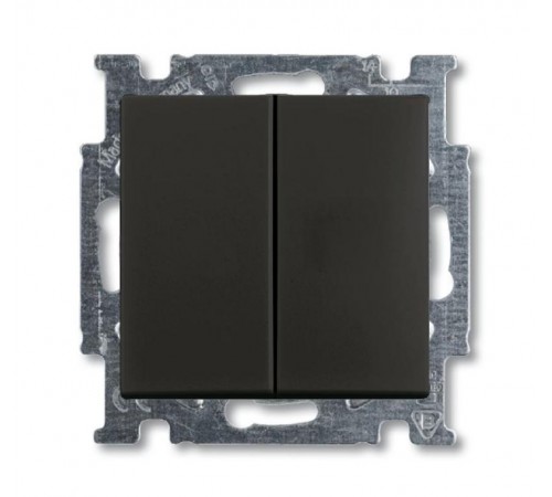 ABB Basic 55 Шато (чёрный) Выключатель 2-х клавишный  1012-0-2177   2CKA001012A2177  ABB