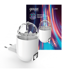 Светильник розеточный с фиксированной проекцией "диско", 3W, белый 1/100  DIY0041  Gauss