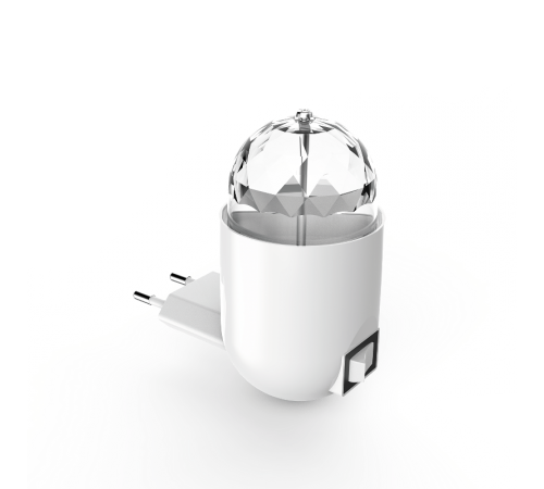 Светильник розеточный с фиксированной проекцией "диско", 3W, белый 1/100  DIY0041  Gauss