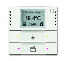 6128/28-884-500 Терморегулятор KNX c дисплеем и сенсором, 2/4-клавишный, белый бархат  6134-0-0338  2CKA006134A0338  ABB