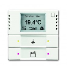 6128/28-884-500 Терморегулятор KNX c дисплеем и сенсором, 2/4-клавишный, белый бархат  6134-0-0338  2CKA006134A0338  ABB