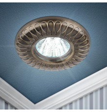 Светильник светодиодный встраиваемый KL67 SB литой MR1612V/220V 50W бронза  Б0021528  ЭРА