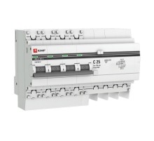 Выключатель автоматический дифференциального тока АД-4 4п 25А C 100мА тип AC (8 мод.) PROxima (электронный)  DA4-25-100-pro  EKF