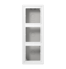 Коробка накладного монтажа 3 поста, с негорючим основанием и встроенной рамкой; дюропласт; белый матовый  LS583AWWM  Jung