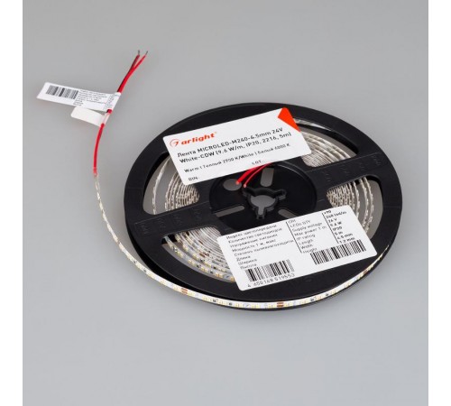 Лента светодиодная MICROLED-M240-4.5mm 24V White-CDW (9.6 W/m, IP20, 2216, 5m) (arlight, узкая)  024506(2)  Arlight