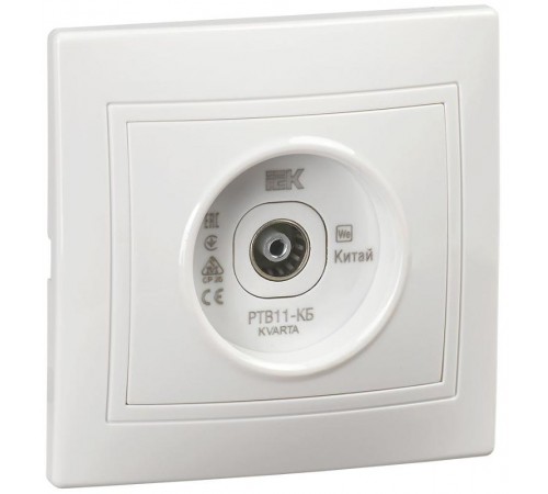 КВАРТА Белый Розетка телевизионная проходная РТВ11-КБ  KV-A10-P-K01  GENERICA