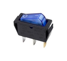 Выключатель клавишный 250V 15А (3с) ON-OFF синий с подсветкой  36-2211  REXANT