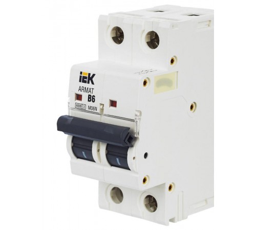 Выключатель автоматический двухполюсный M06N 2P B 6А 6кА ARMAT  AR-M06N-2-B006  IEK
