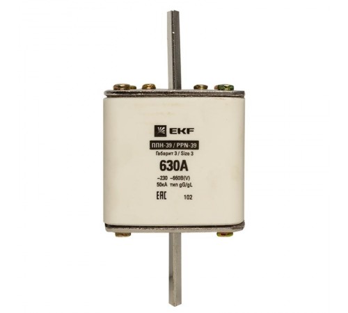Плавкая вставка ППН-39 630/630А габарит 3  fus-39/630  EKF
