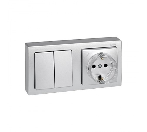 Simon 73 Рамка горизонтальная, 2 поста, 75*146мм, S73 Loft, алюминий  73620-63  Simon