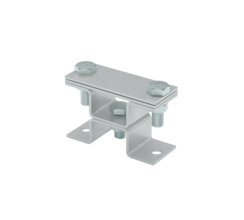 Универсальный держатель на мостовой опоре двойной для полосы до 40 мм с 2 пластинами HD  XUDMO2-B40 HD  КМ - профиль