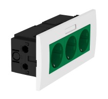 Укомплектованный розеточный блок AR45 (марк.,3xModul45,84x185x59 мм,зеленый) (SDE-RW D0GN3B)  6119434  OBO Bettermann
