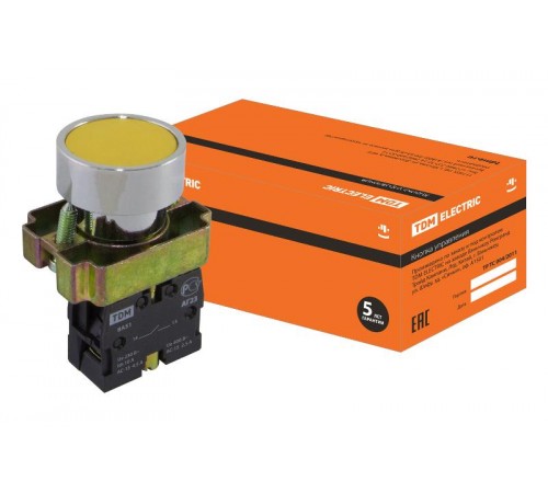 Кнопка BА51 без подсветки желтый 1з   SQ0704-0040  TDM