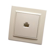 PST00-9007-02 Розетка компьютерная 1-местная RJ-45, серия Эрна, слоновая кость  39233  STEKKER