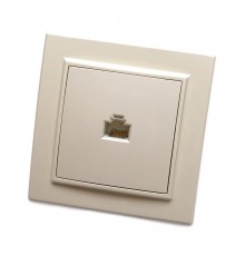 PST00-9007-02 Розетка компьютерная 1-местная RJ-45, серия Эрна, слоновая кость  39233  STEKKER