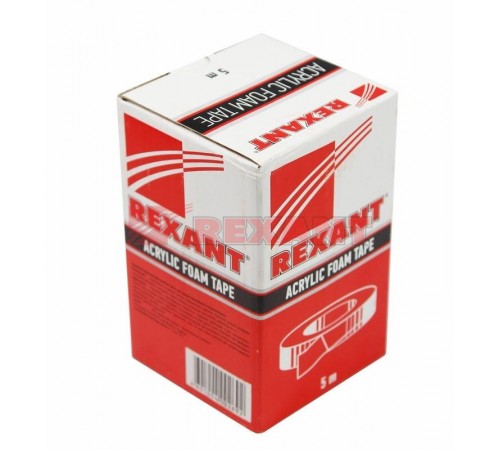 Двухсторонний скотч , серый, на HBA акриловой основе, 20 мм, ролик 5 м  09-6020  REXANT