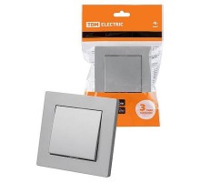 Выключатель 1 кл. 10А серебр. металлик "Сенеж"   SQ1816-0210  TDM