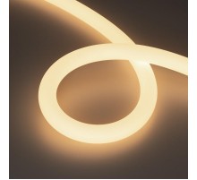 Светодиодная лента герметичная MOONLIGHT-SIDE-A336-D25mm 24V Warm3000 360deg (14.4 W/m, IP65, 2835, 5m, wire x2) (Arlight, Вывод кабеля боковой)  036