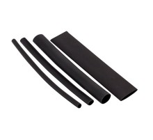 Набор ТУТк клеевые нг черные. Разного диаметра (3/1; 4.8/1.6; 6/2; 9/3; 12/4) 21шт по 100мм. EKF PROxima  tut-k-n-1-r  EKF