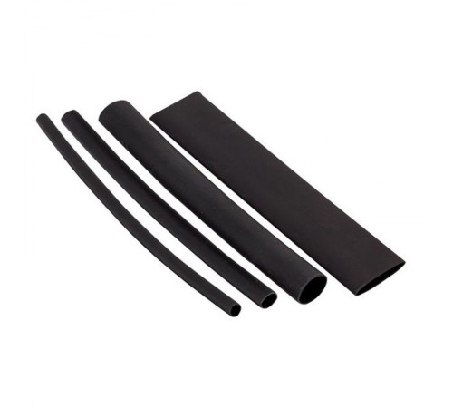 Набор ТУТк клеевые нг черные. Разного диаметра (3/1; 4.8/1.6; 6/2; 9/3; 12/4) 21шт по 100мм. EKF PROxima  tut-k-n-1-r  EKF