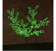 Светодиодное дерево Сакура, высота 2,4 м, диаметр кроны 1,7 м, зеленые диоды, IP65, понижающий трансформатор в комплекте,  531-324  NEON-NIGHT