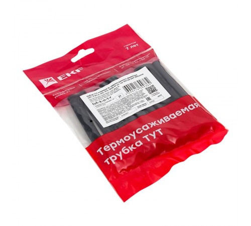 Набор ТУТк клеевые нг черные. Разного диаметра (3/1; 4.8/1.6; 6/2; 9/3; 12/4) 21шт по 100мм. EKF PROxima  tut-k-n-1-r  EKF