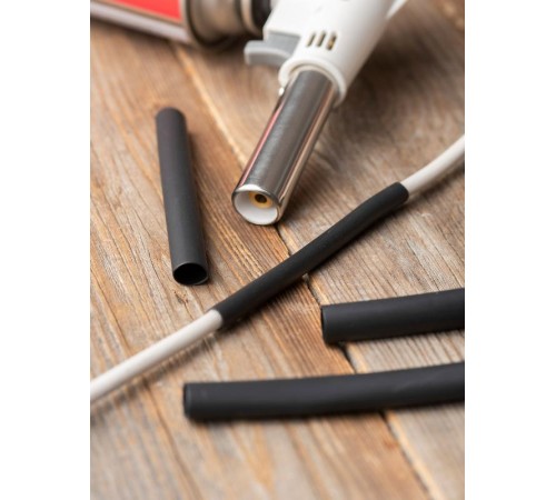 Набор ТУТк клеевые нг черные. Разного диаметра (3/1; 4.8/1.6; 6/2; 9/3; 12/4) 21шт по 100мм. EKF PROxima  tut-k-n-1-r  EKF